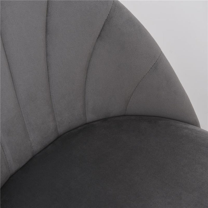 SET 2 SEDIE IMBOTTITE CON DESIGN NORDICO IN METALLO E VELLUTO GRIGIO