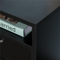 CASSETTIERA PORTADOCUMENTI DA UFFICIO CON RUOTE E 2 CASSETTI IN LEGNO NERO