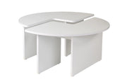 Tavolino in legno "Moira" 90 x 90 x 41 cm - Bianco naturale