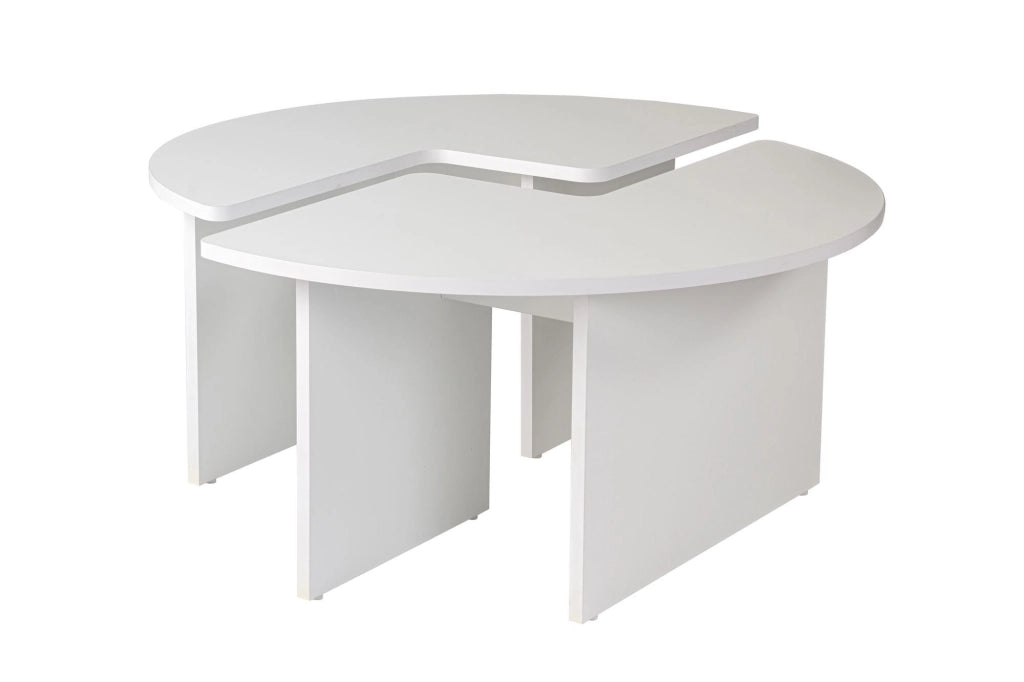 Tavolino in legno "Moira" 90 x 90 x 41 cm - Bianco naturale