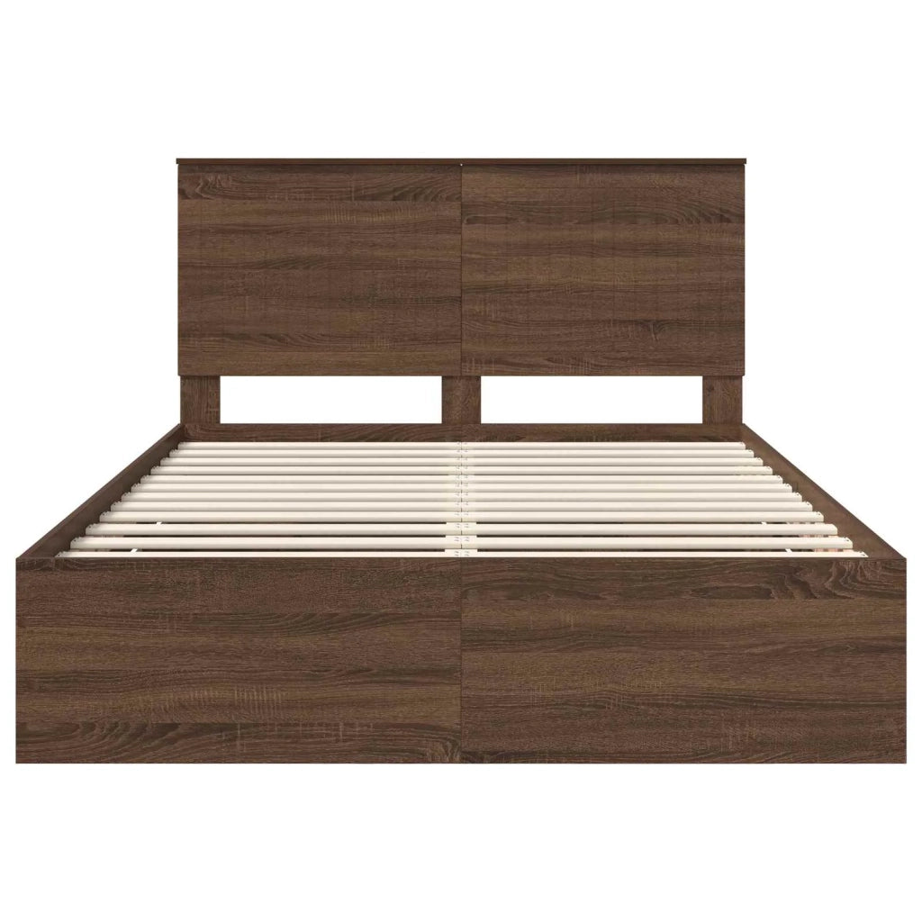 Struttura del letto con cassetto Rovere Marrone 135 x 190 cm