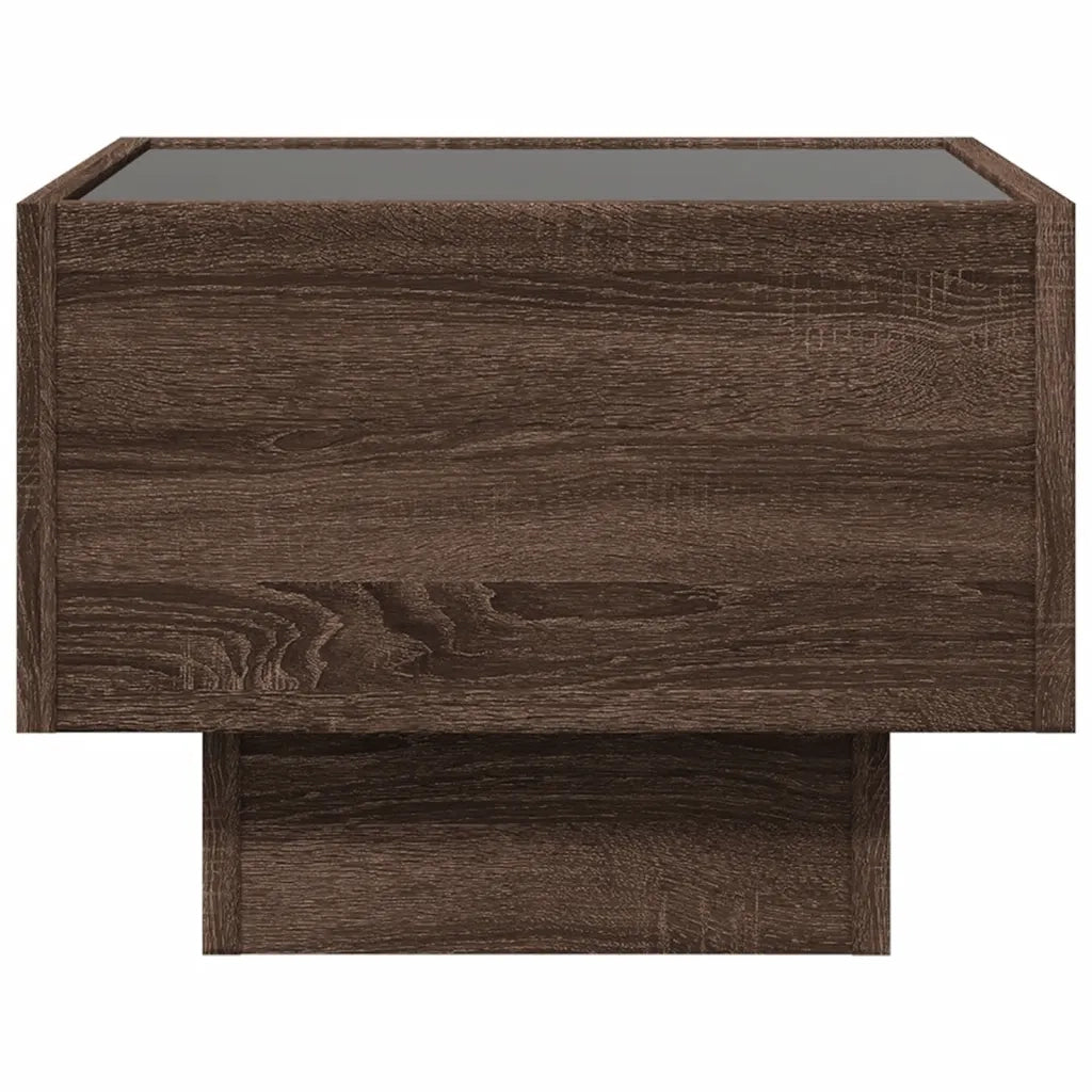 vidaXL Comodino con LED Infinity Rovere Marrone 40x40x30 cm