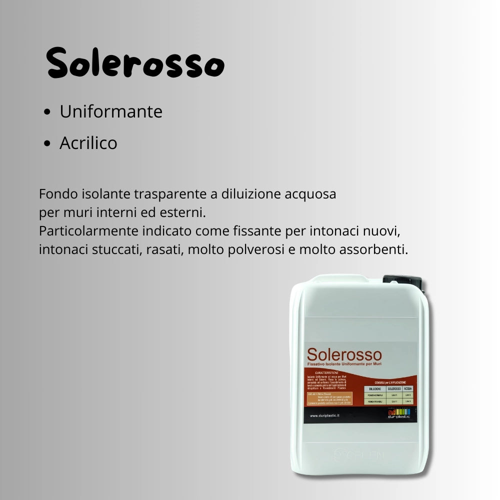 I pre trattamenti primer solerosso fissativo acrilico uniformante trasparente *** formato 10 lt, confezione 1