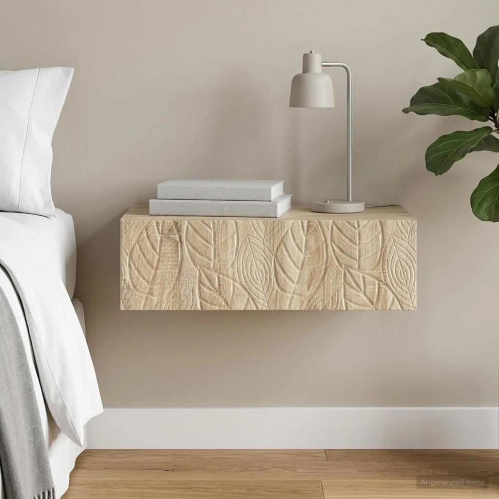 Tavolino da Parete Laterale Rovere Sonoma 87,5 x 34,5 x 17 cm 898837