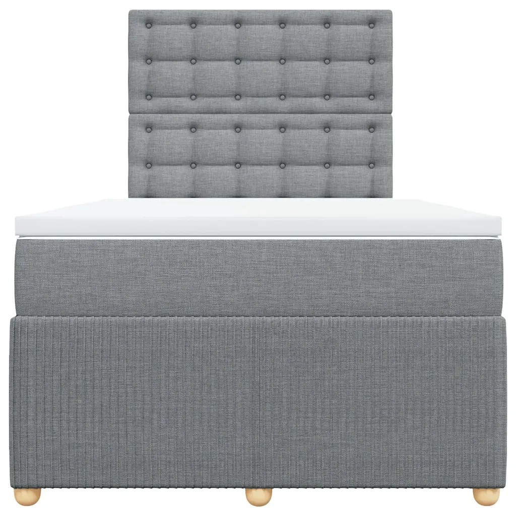 Giroletto a Molle con Materasso Grigio Chiaro 120x190cm Tessuto