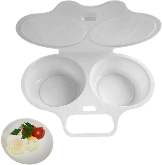 Elettrodomestico per Cottura a Vapore - Uovo - Colazione Rapida - Supporti Doppie - Progettazione Compatta - Bianco