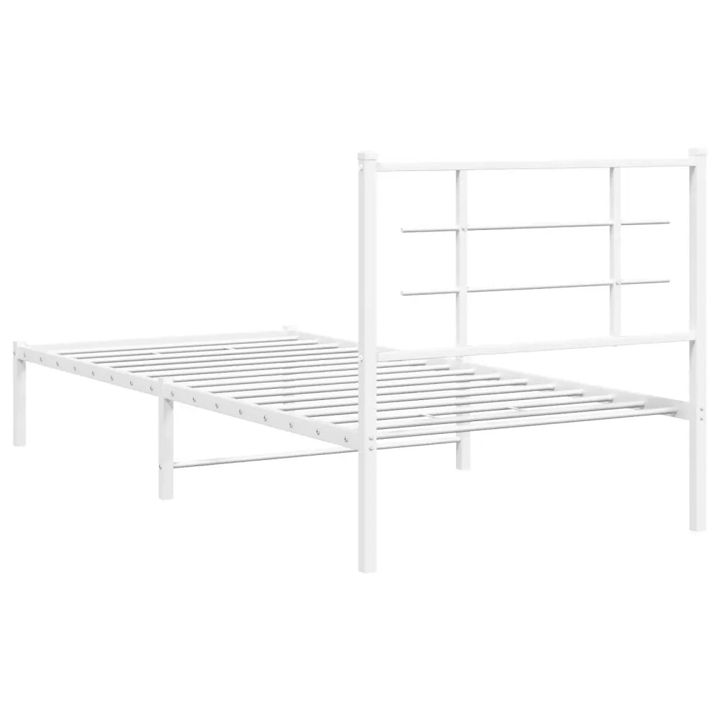 Giroletto con Testiera Metallo Bianco 90x190 cm 355602