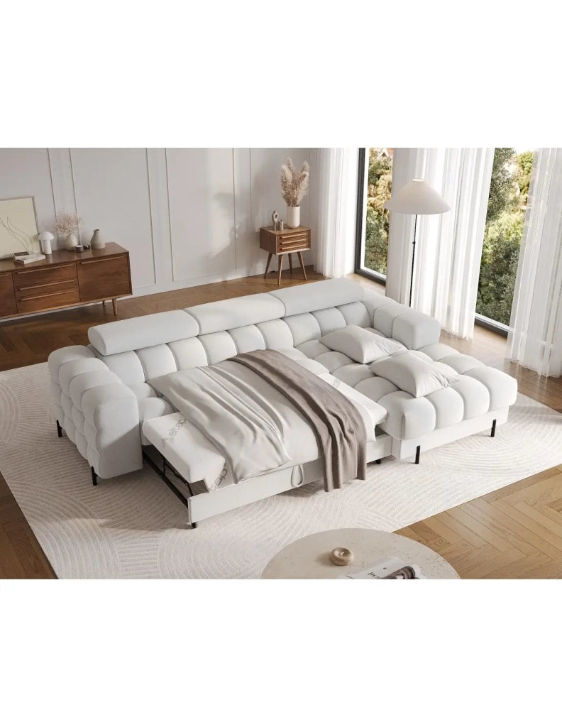 Divano ad angolo destro convertibile Grigio scuro stile contemporaneo 285x99x181cm FILTRO
