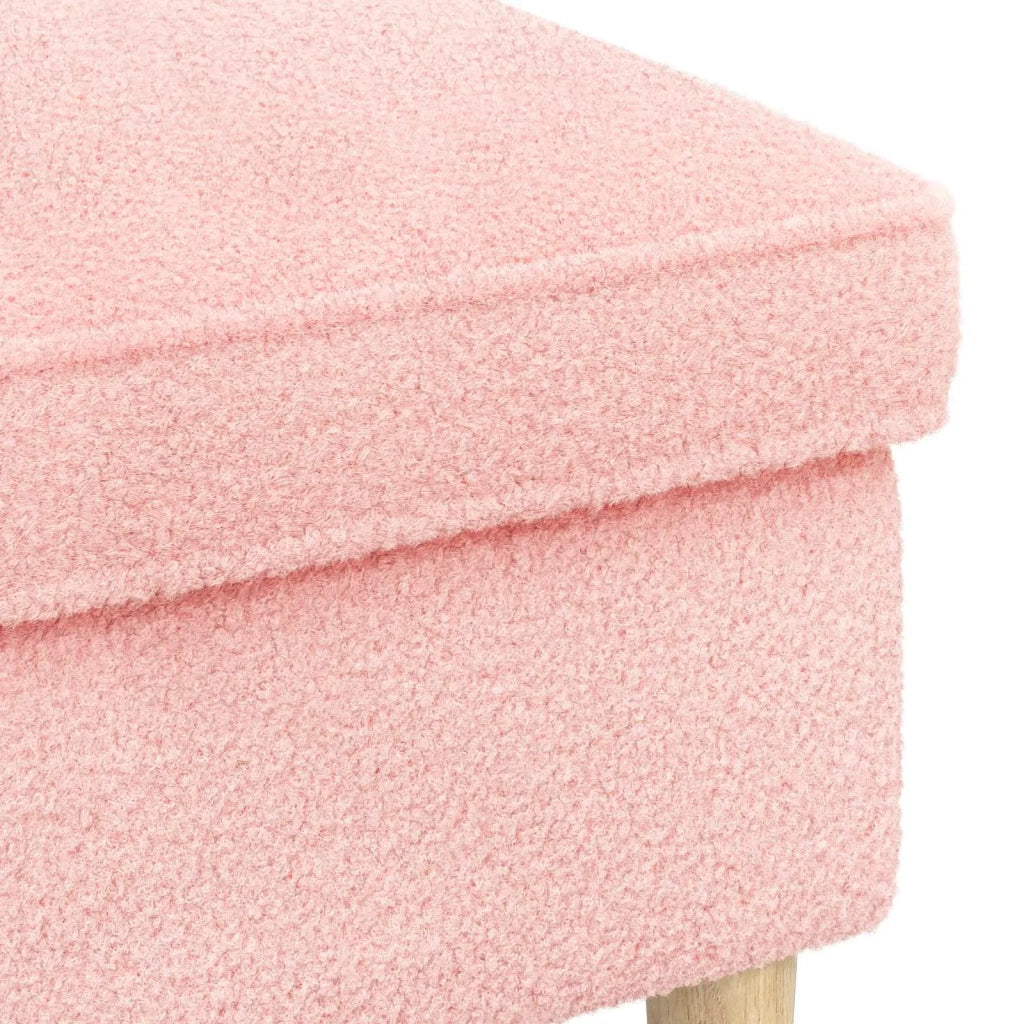 Poggiapiedi Rosa 55 x 35 x 41 cm Bouclé 42029985