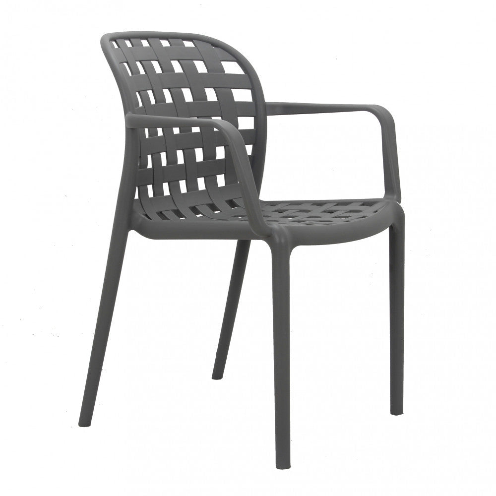 Sedia da Giardino Sharon 58x57,5x82,5 h cm in Polipropilene Grigio chiaro