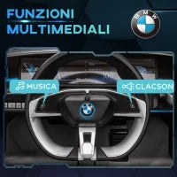 Macchina Elettrica per Bambini 3-6 Anni con Licenza BMW con Telecomando, Clacson e Fari, 115x67x45 cm, Nera