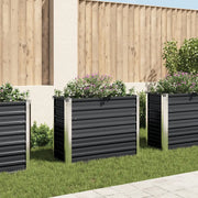 Fioriera-Vaso da Esterno-Contenitore per Piante per Giardino Antracite 100x40x77 cm in Acciaio Zincato