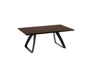 Tavolo Fisso Bridge 200x100 cm in Rovere Termocotto con Bordo Massellato e Gambe in Metallo Verniciato Nero - Design Moderno