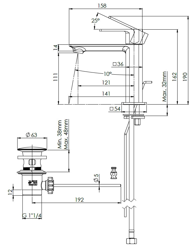 MISCELATORE MONOCOMANDO LAVABO ICON- Oro Spazzolato- MARIA- pezzi 1