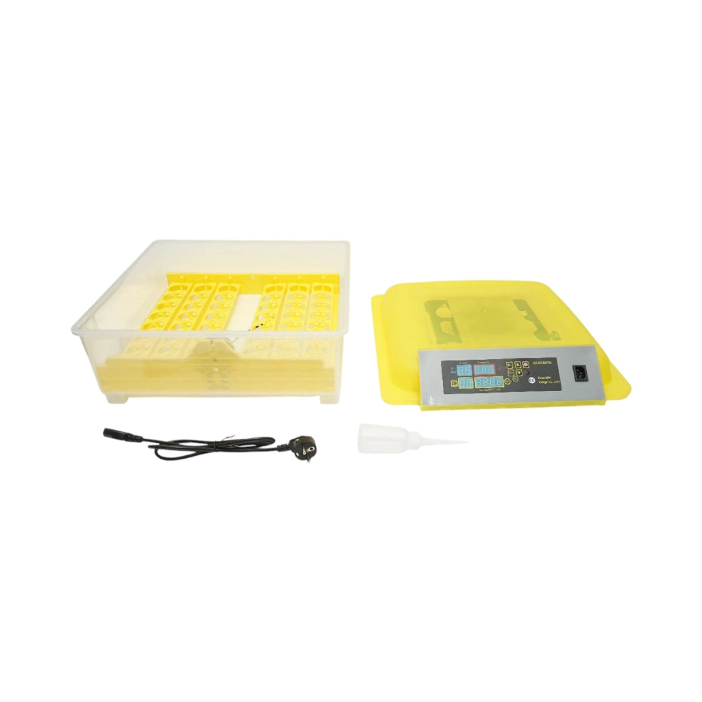 Incubatrice automatica 48 uova 80W, 12V-220V con rotazione automatica, controllo temperatura e umidità, display digitale