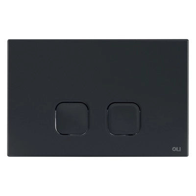 Placca cassetta wc Oli serie Plain in abs nero opaco con finitura soft touch