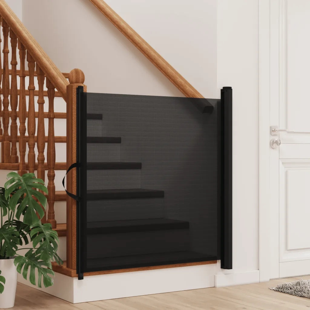 Cancelletto Retrattile per Animali Domestici Nero 102,5x125 cm 4004132