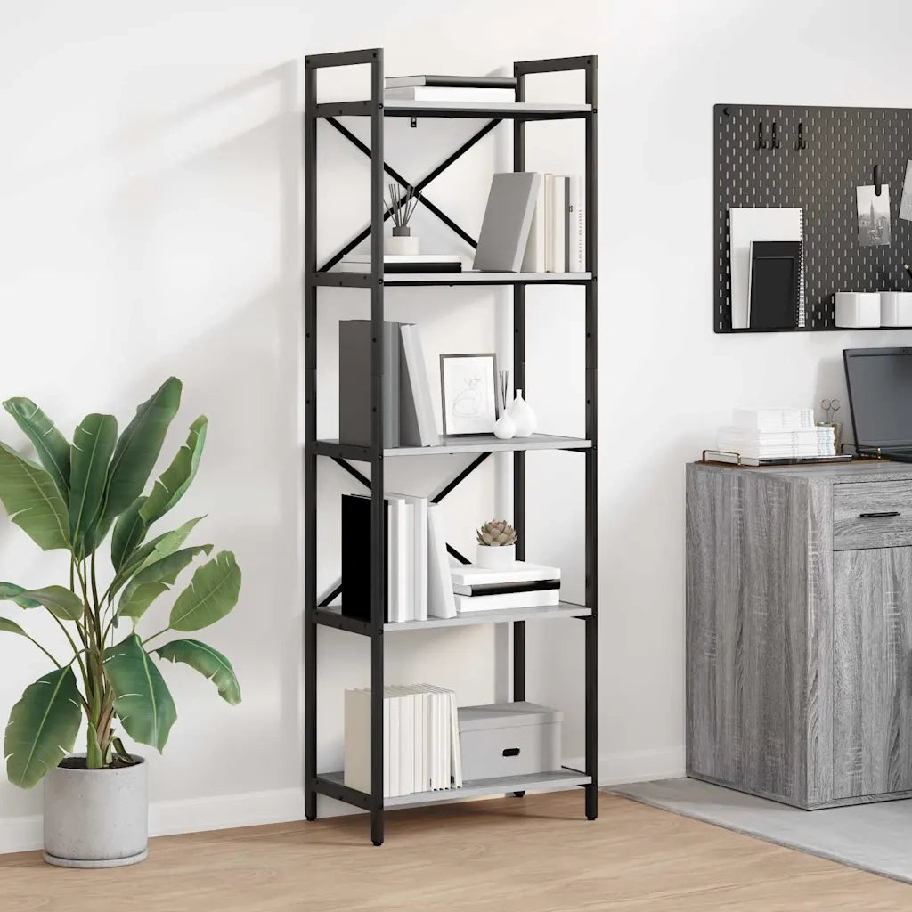 Libreria Grigio Sonoma 56 x 34 x 171 cm Legno multistrato