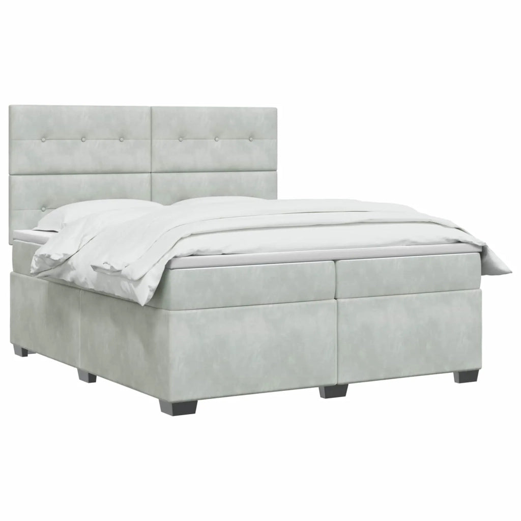 Letto box spring con materasso Grigio Chiaro 200 x 200 cm 3453710