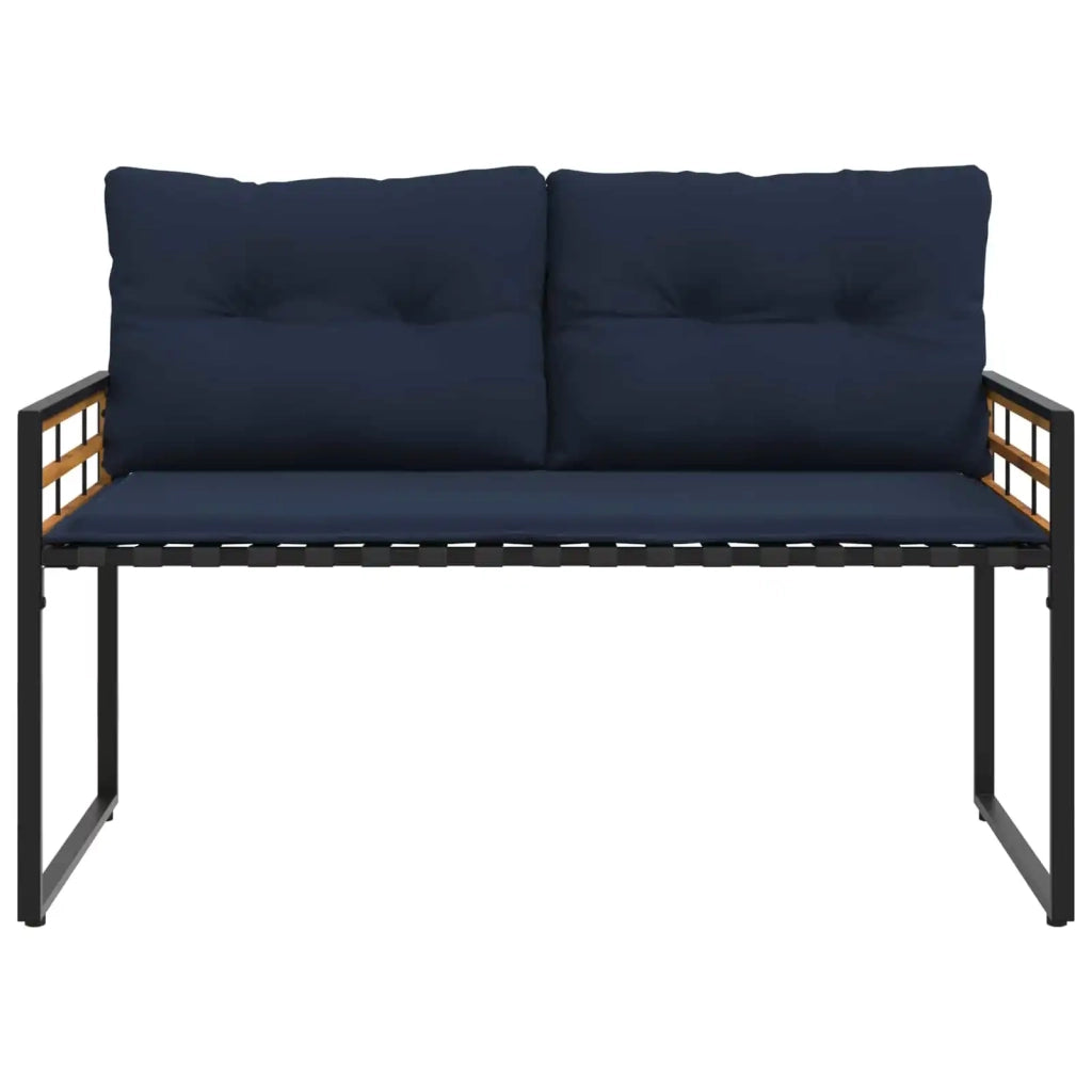 Panchetta in Legno a Strati con cuscino Navy 114 x 55 x 77 cm 42026939