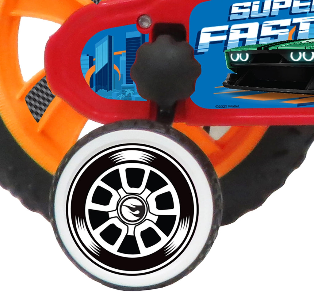 Bicicletta per Bambini 12" Hot Wheels Freno Caliper e Stabilizzatori in Acciaio Hi-Ten Blu e Rosso