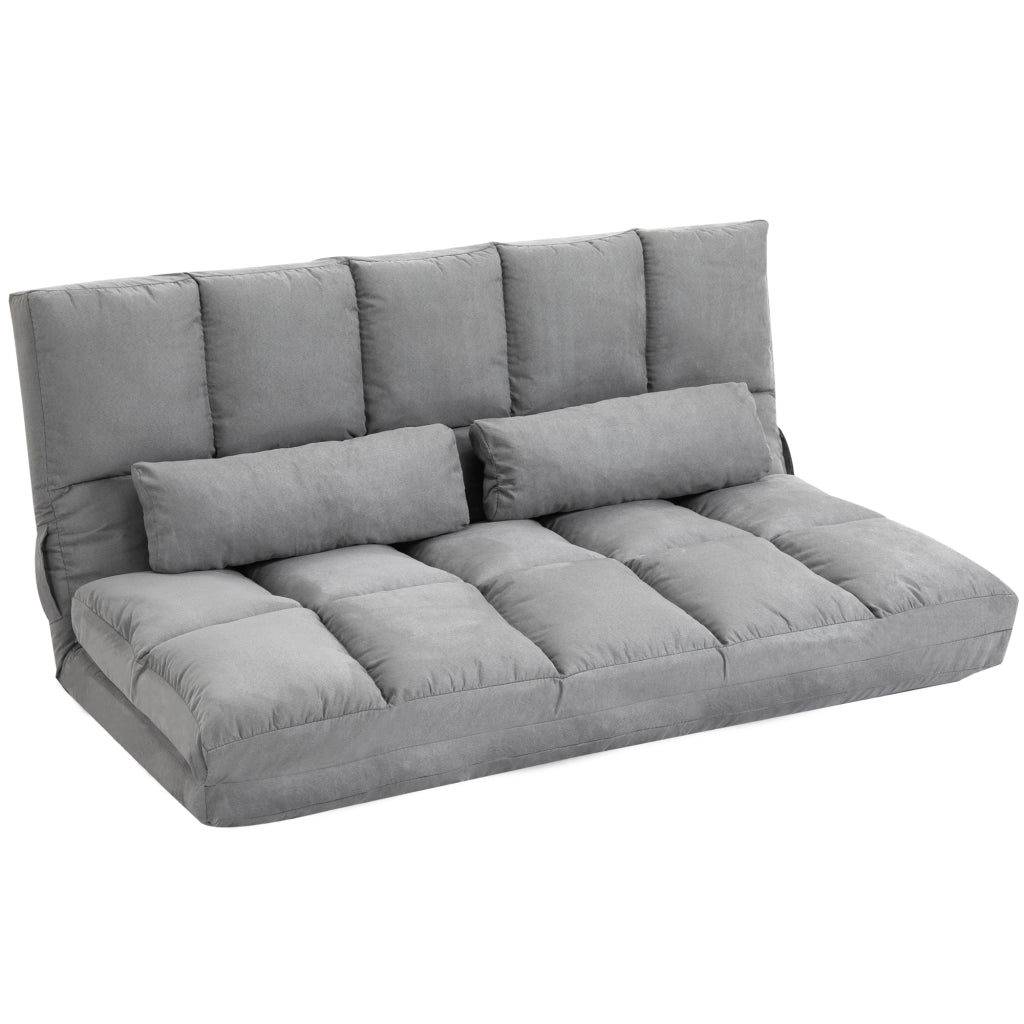 Divano 2 Posti con Schienale Reclinabile ¨C zephmum ¨C Grigio Chiaro 130x73x60 cm