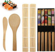 Set per sushi - 9 pezzi di mat mat di bambù - adatto per preparare sushi in casa