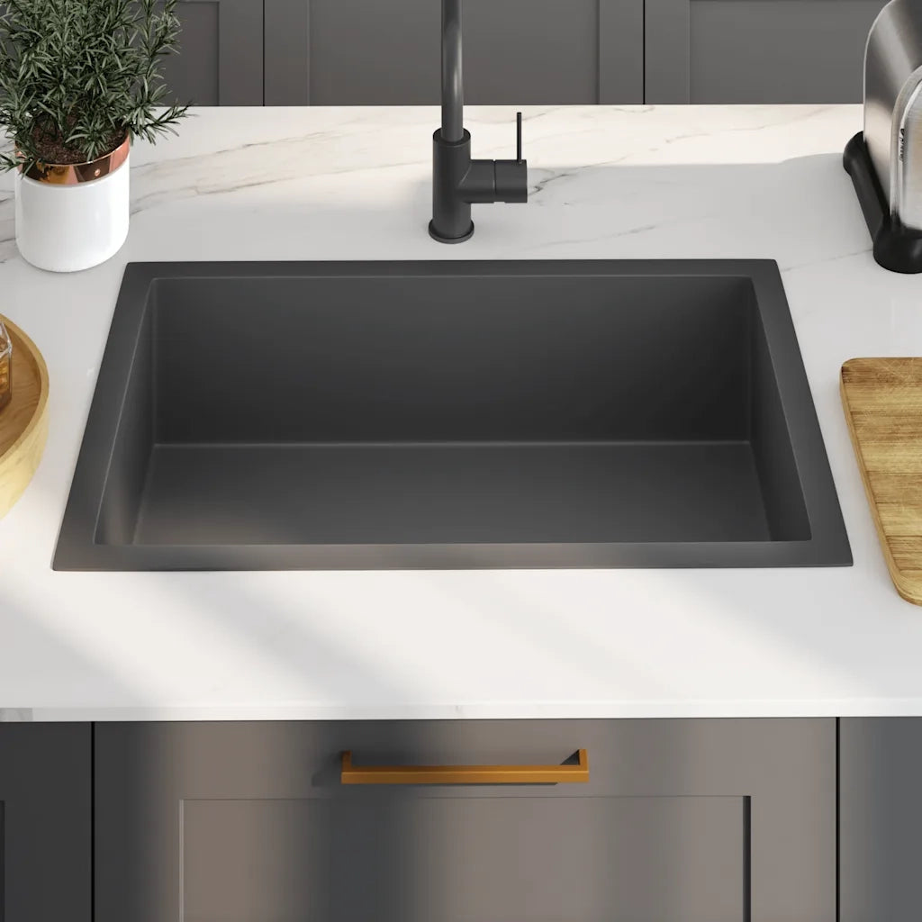 Lavello da Cucina Artigianale Nero in Acciaio Inox cod mxl 45165