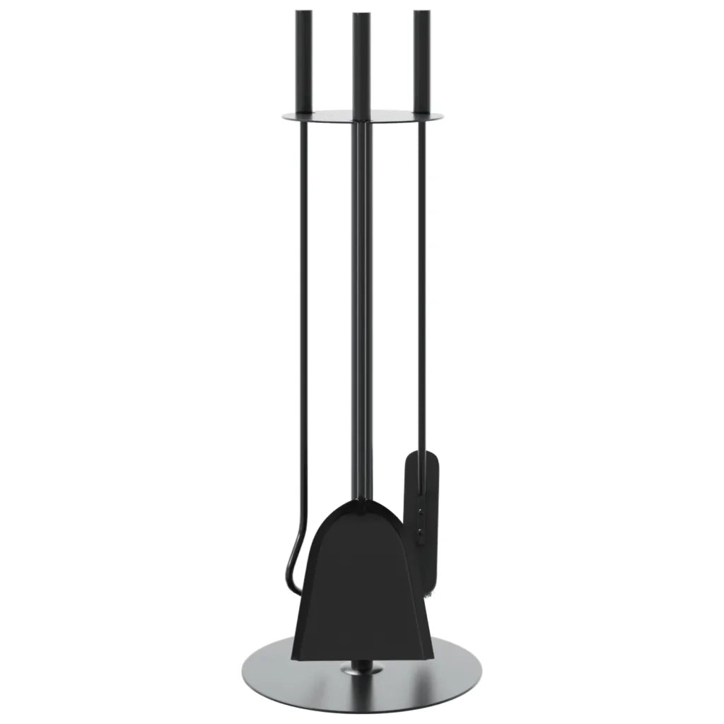 Set di attrezzi per camino 4 pezzi 22x59 cm in acciaio 156375