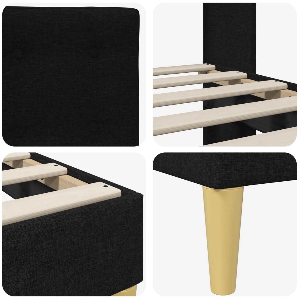 Struttura del letto con testiera Nero 100 x 200 cm Tessuto 42027775