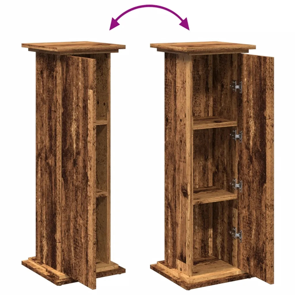 Espositore con Portaoggetti Legno Antico 31x30x90 cm Truciolato 854614