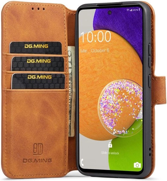 Copriphone per Samsung Galaxy A53 Retro Wallet Book Case colore marrone