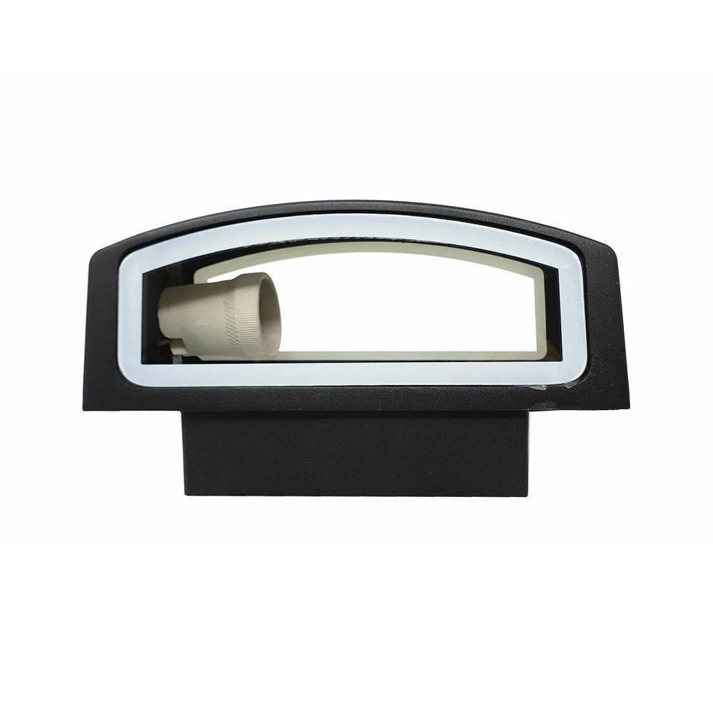 Trade Shop - Applique Esterno 2 Vie E27 Max 60 Lampada Faretto Da Parete Luce Plafoniera 910 - Nero