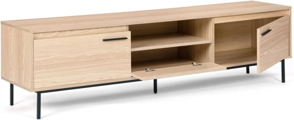 Porta TV SEATTLE da 180 cm con contenitori dal design industriale