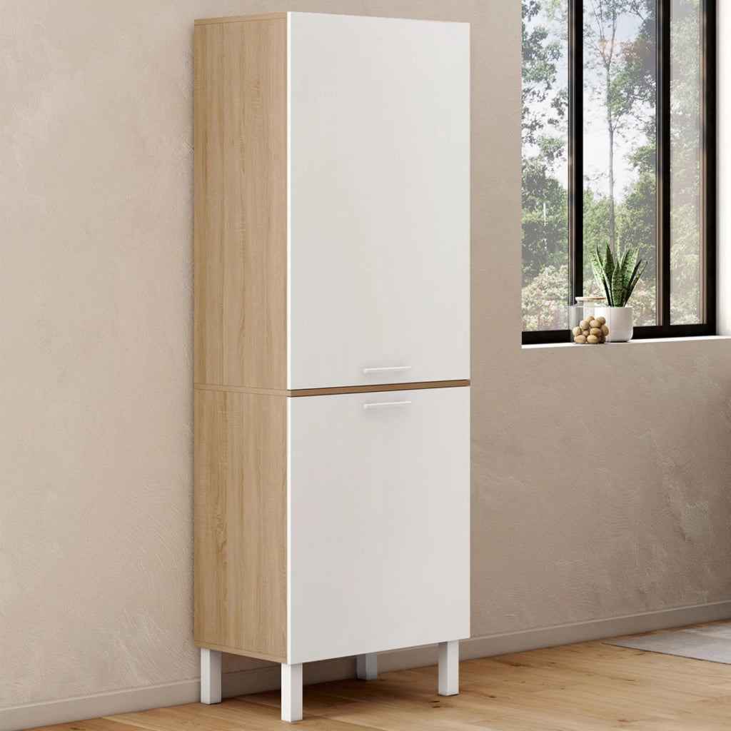 Mobile da cucina CINA 60 cm con 2 ante in faggio e bianco