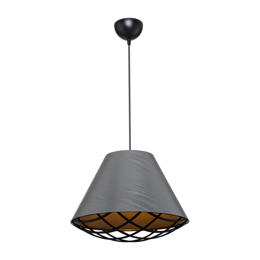 Lampada a sospensione moderna con paralume in tessuto antracite Ayda ASZ1560