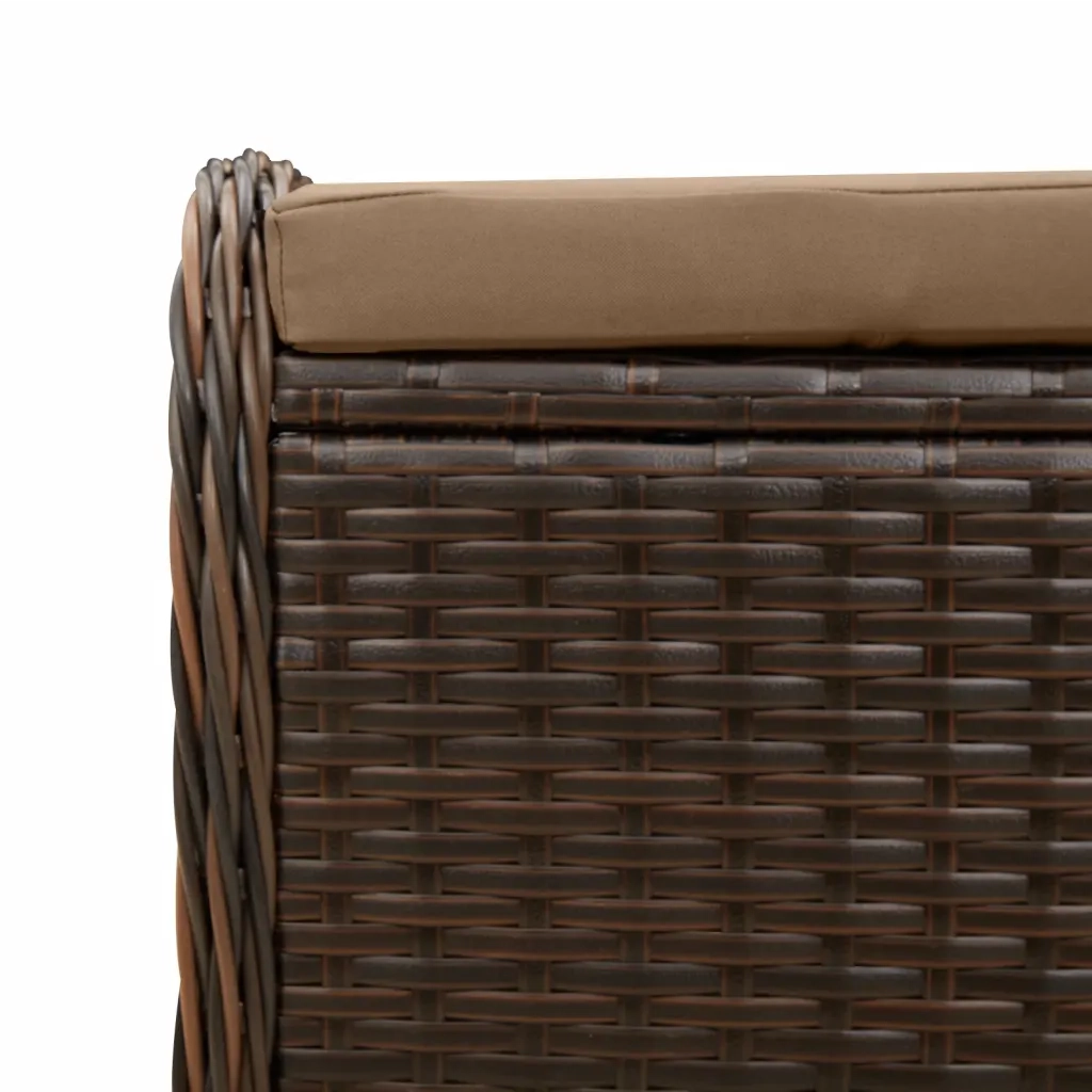 Sgabello Giardino con Cuscino Marrone 58x46x46 cm in Polyrattan CFW7341689