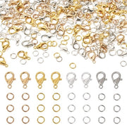 Chiusure a molla 400 pezzi - Chiusura a molla/Anello - Lame - 4 colori - Dimensioni 7x12x3mm - Inclusi 800 pezzi di anello a molla