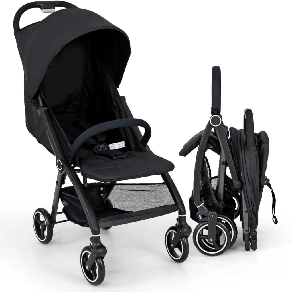 Passeggino leggero per bambini, Passeggino pieghevole con schienale regolabile peso 6.2 kg Nero-Passeggini per bimbi