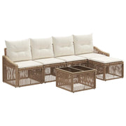 Set Divano da Giardino 6 pcs Beige polyrattan 3435996