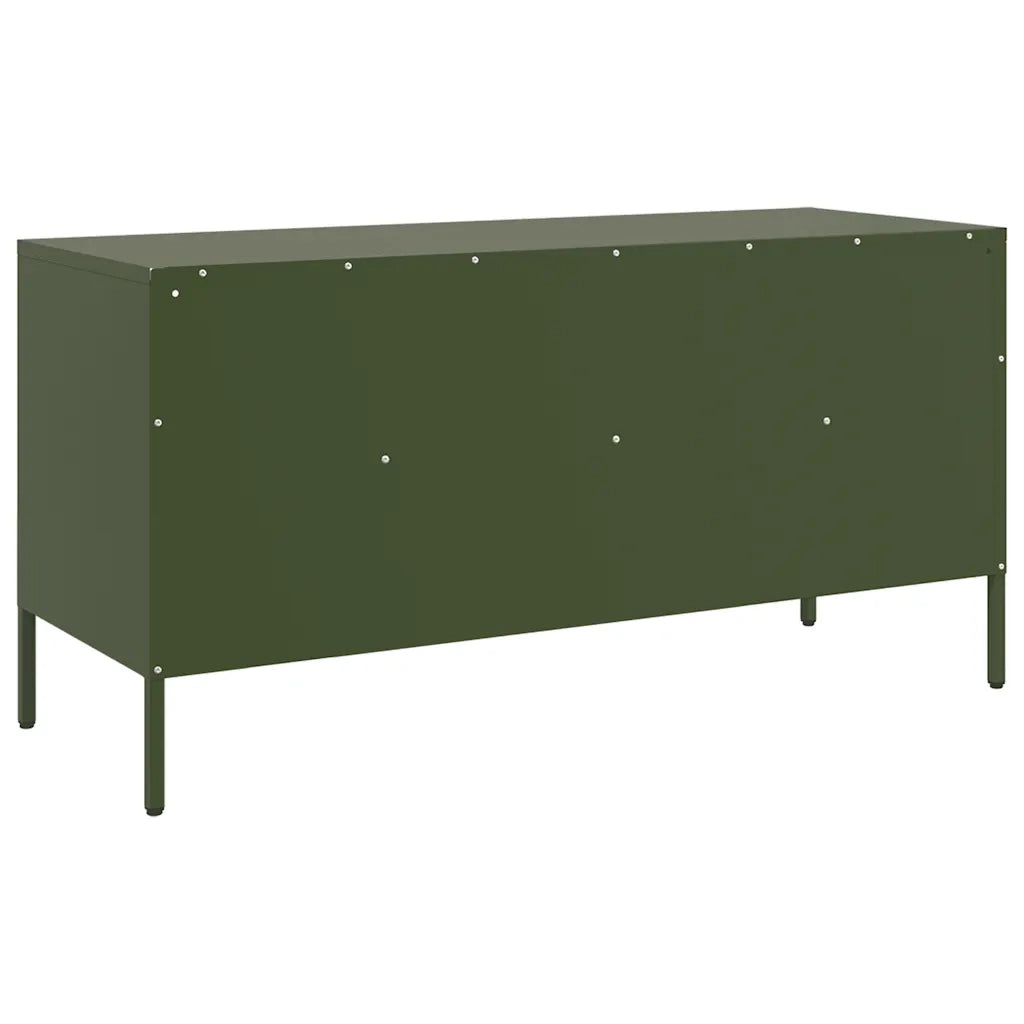 Mobile TV Verde Oliva 100,5x39x50,5 cm in Acciaio 843040