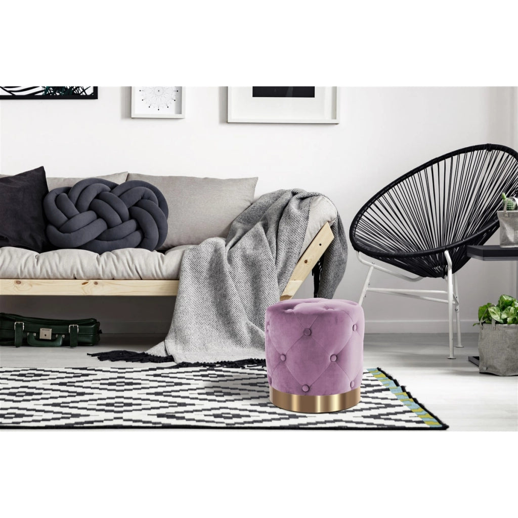 Pouf contenitore Piano in velluto bordeaux e oro