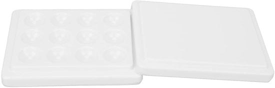 Palette a acqua 12 pozzi - Porcellana - Facile da pulire - Resistente alle macchie - Grande capacità - Per acquerelli e progetti di pittura - Palette per pittura
