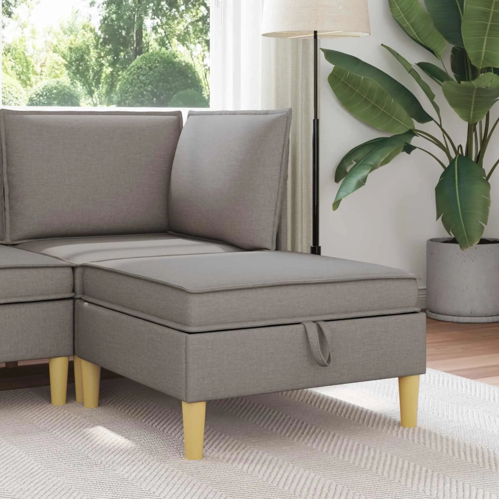 Pouf con Storage Tortora 70 x 70 x 40 cm Tessuto 42027128