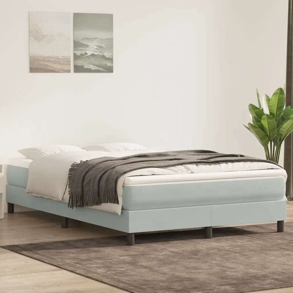Giroletto Molle senza Materasso Grigio Chiaro 160x210cm Velluto 3315831