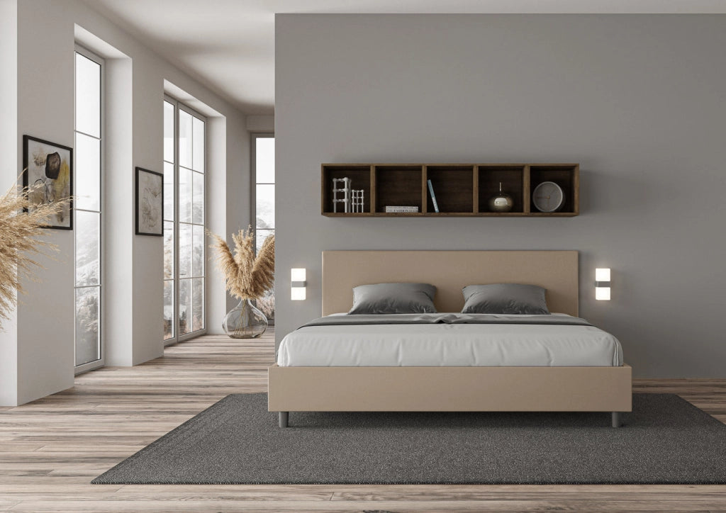 Letto Matrimoniale 160x210 cm con Rete e Contenitore Adele Tortora