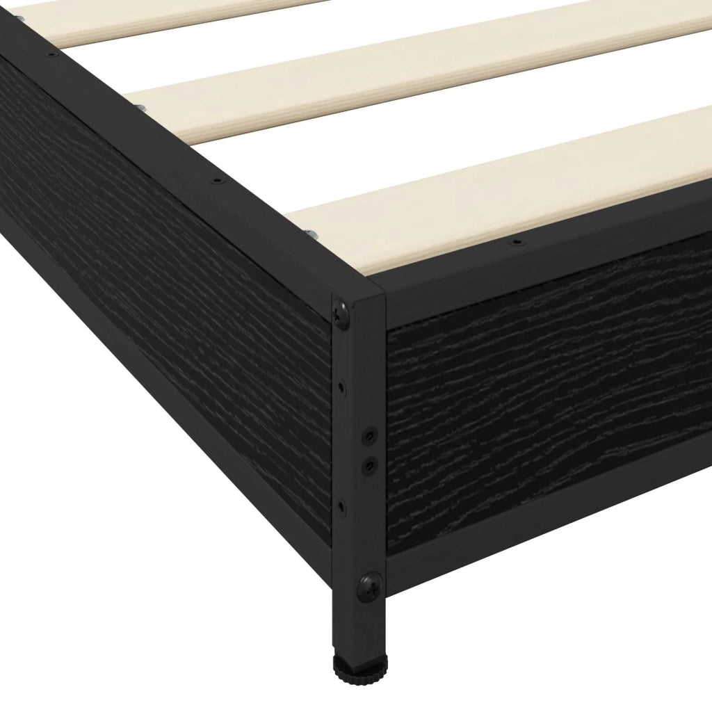 Struttura del letto-Giroletto Rovere Nero 80 x 200 cm 913340