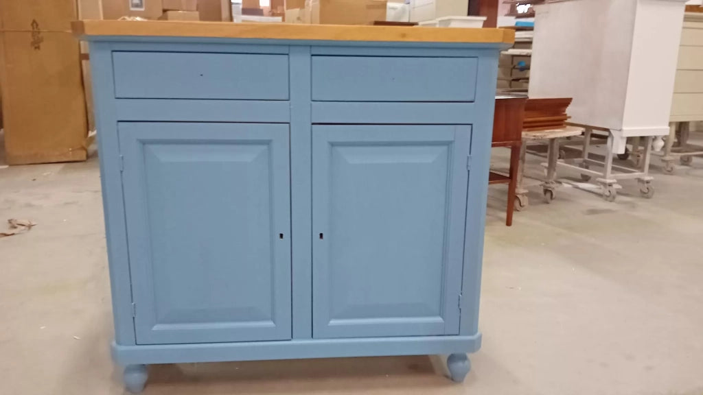 Credenza carta da zucchero shabby 2 porte 2 cassetti 104x43x98 - Mobili 2G