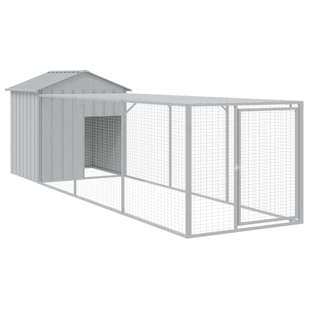 Pollaio Area Corsa Grigio Chiaro 117x405x123 cm Acciaio Zincatocod mxl 69774