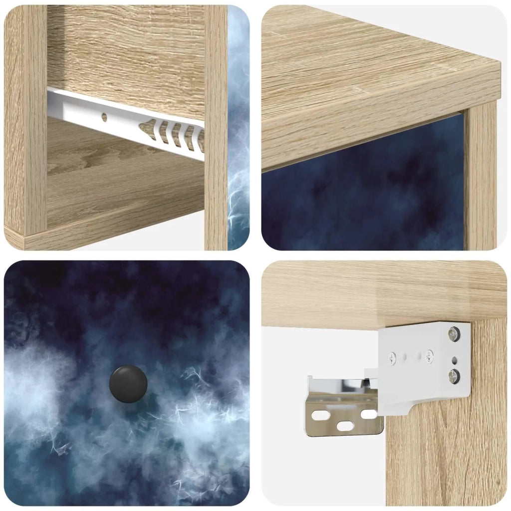 Mobiletto da comodino a parete RAALTE 2 pz Rovere Sonoma 8007442
